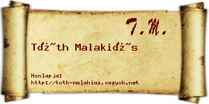Tóth Malakiás névjegykártya